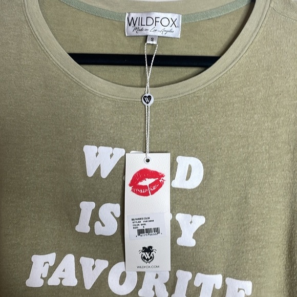 SOLD Wildfox | Wild Is My Favorite Color Green Beach Jumper Sweatshirt Size S - Picture 4 of 6